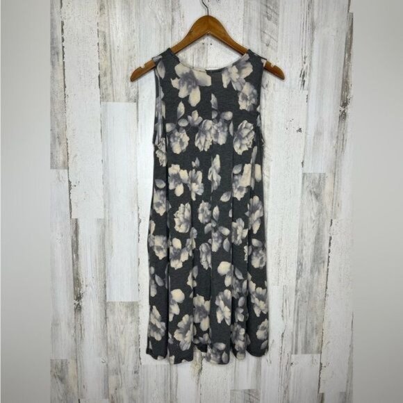 EESOME Women's Sleeveless Floral Dress Gray White Size Medium - Picture 2 of 8